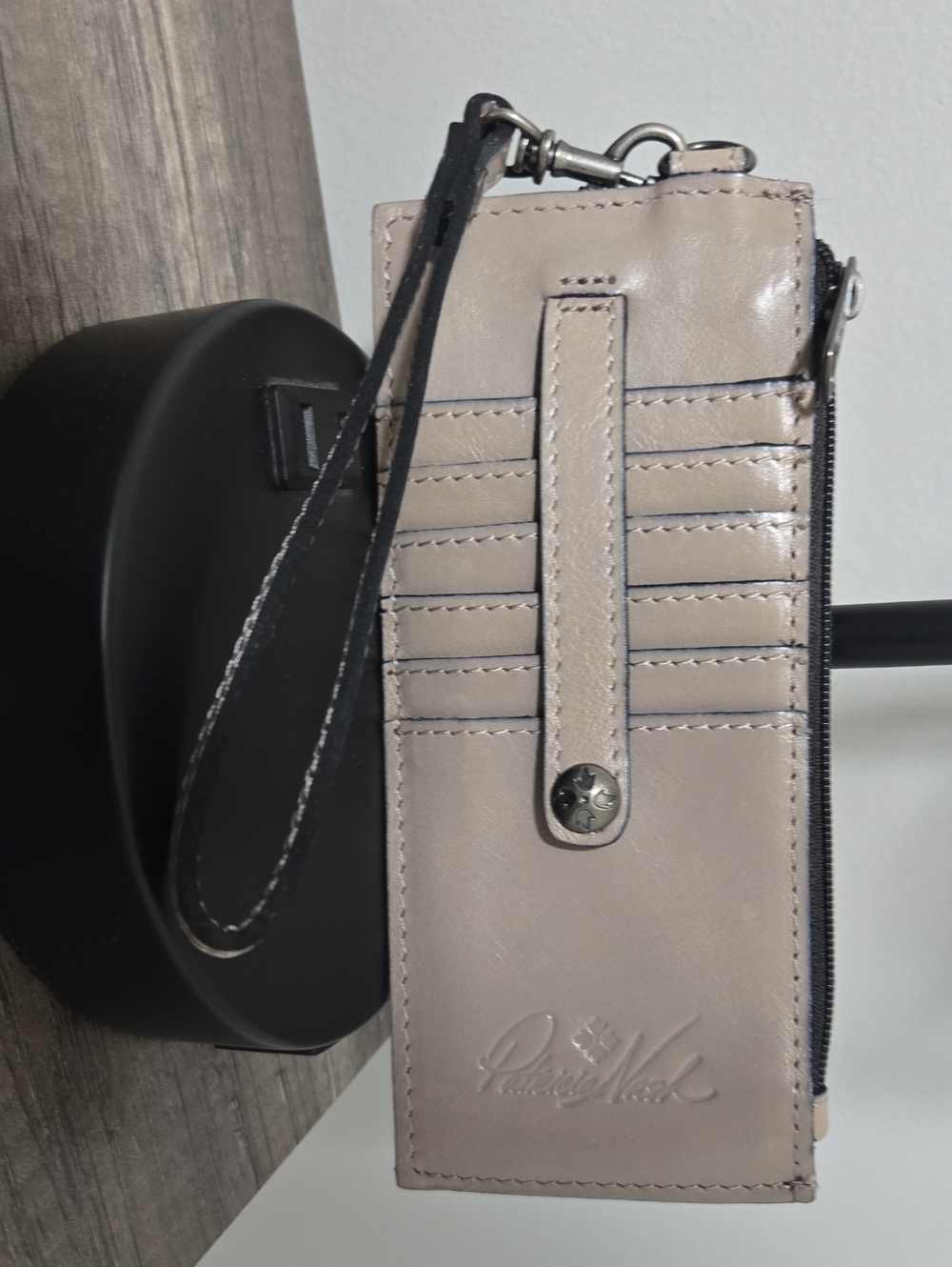 Patricia Nash Alanna Leather Credit Card Wristlet Wallet in the color Stone